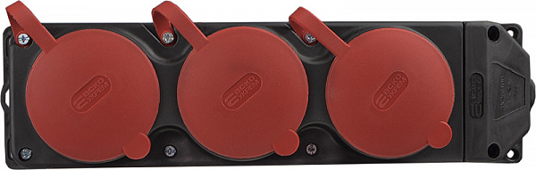 Колодка каучуковая АСКОУКРЕМ 3Р+РЕ с заземлением 3 гн. черный A0250010015 