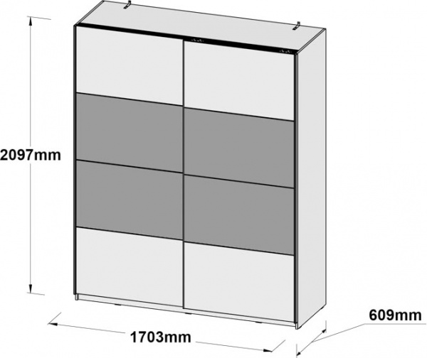Шкаф-купе Forte Meble STARLET WHITE STPS824E1 2D белый 