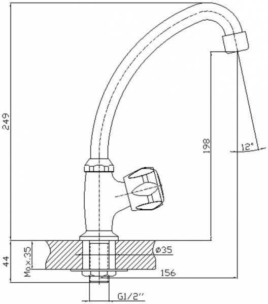 Смеситель для умывальника Mixxen Делф HB7112861C-М7112