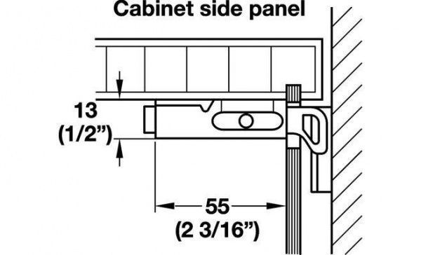 Підвіс для шаф правий 130 кг 1 шт. Hafele