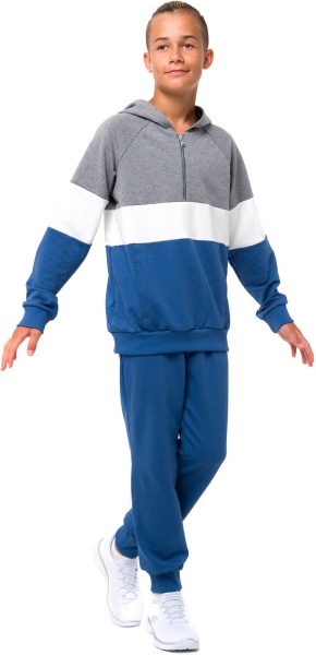 Спортивный костюм для мальчиков Smil 117209 р.152 темно-серый меланж 