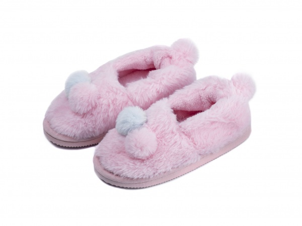 Капці дитячі для дівчинки Twins HS-LUX чешки хутряні з декором р.28/29 рожевий 