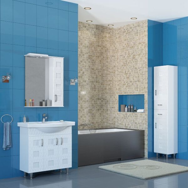 Тумба підлогова Aqua Rodos Ассоль 80 з умивальником New Klasik 060100-u