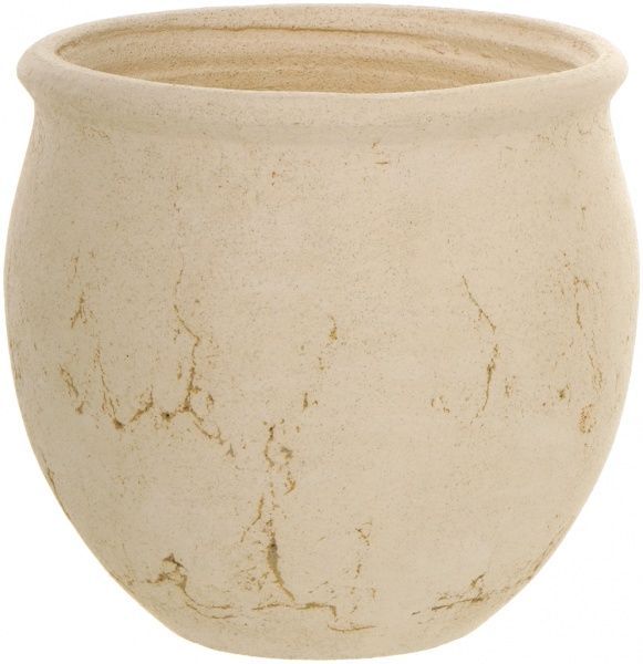 Горщик шамотний Вікторія малий 9 круглий 10л кремовий 