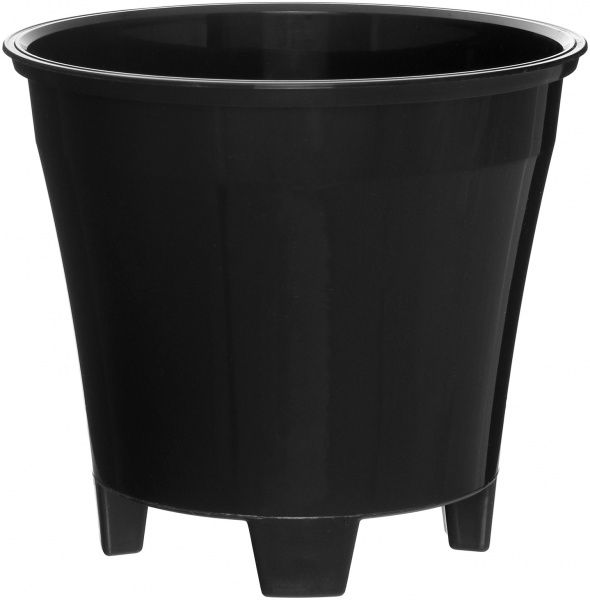 Горщик пластиковий Santino Арте круглий 0,6л біло-чорний 