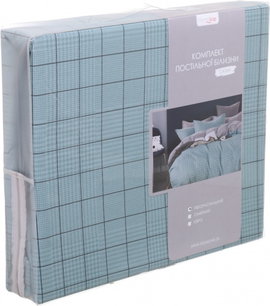 Комплект постільної білизни Ломбардія 1,5 сірий із блакитним Homeline 