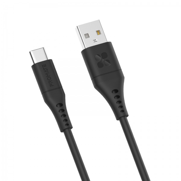 Кабель Promate PowerLink-AC120 USB-A to USB-C 3А 1,2 м чорний (powerlink-ac120.black) 