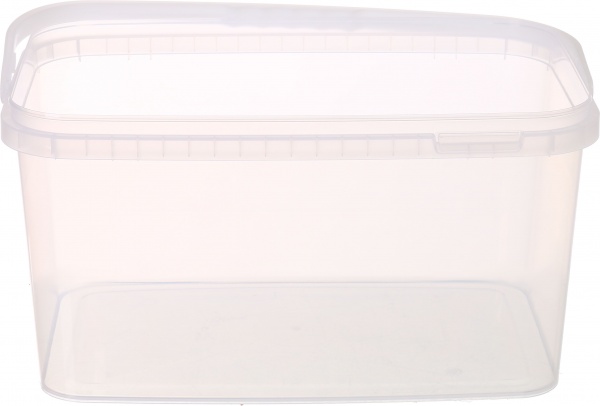 Відро без кришки Пласт-Бокс прямокутне з пластиковою ручкою низьке 10 л прозорий 