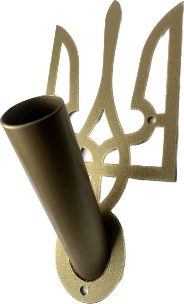 Держатель для флага настенный одинарный в форме герба золотой