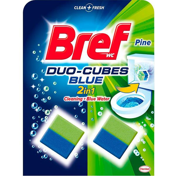 Таблетки для сливного бачка Bref Duo-Cubes Хвойная свежесть 100 г