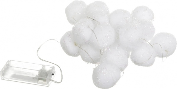 Электрогирлянда теплого белого цвета светодиодная (LED) 20 ламп 1,9 м 