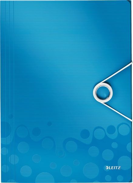 Папка-бокс на резинке WOW 150 л. A4 синий металлик 45990036 Leitz