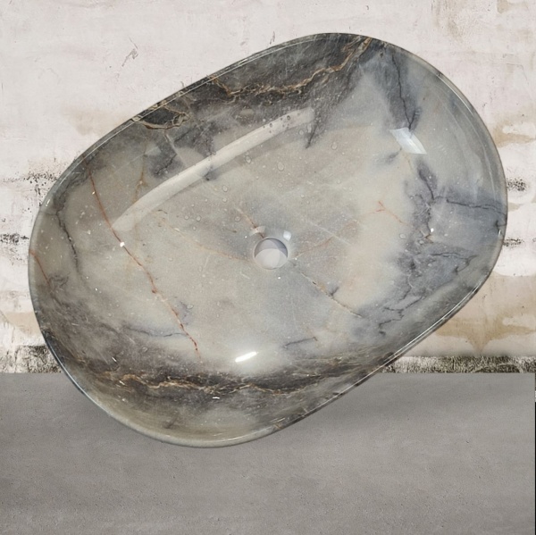 Умывальник Invena KORFU 60 см серо-синий мрамор CE-34-722