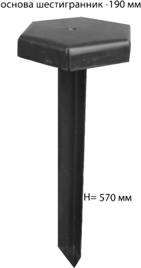 Опора під садовий світильник Legco H57 см / D19 см чорний 