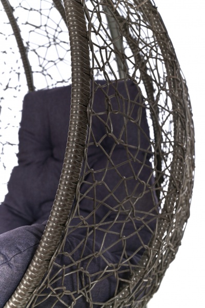 Крісло-кокон ротанг антрацит 120х110х80 см 
