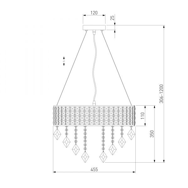Підвіс Strotskis Kira 5x60 Вт E14 хром 10115/5 (хром) 