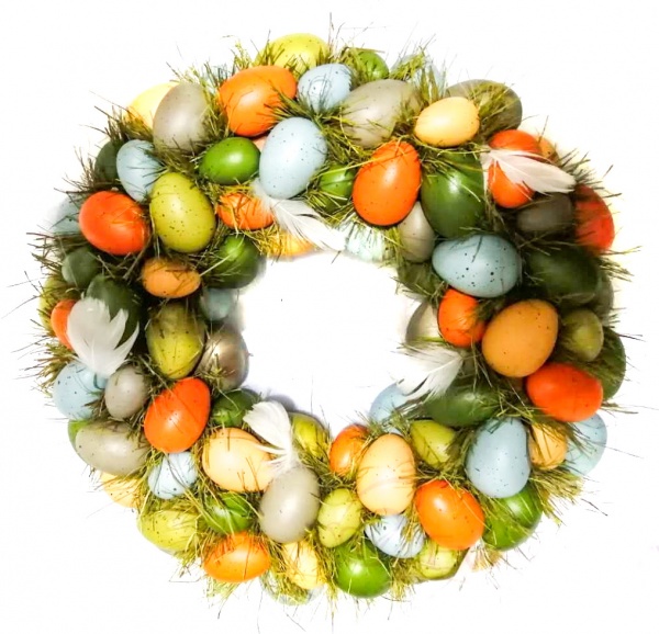 Декорация венок пасхальный из яиц мульти 39 см