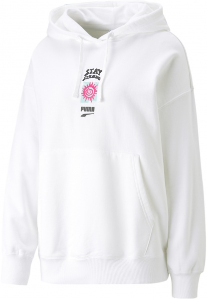 Джемпер Puma DOWNTOWN OVERSIZED GRAPHIC HOODIE TR 53836302 р. XS білий
