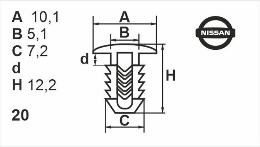 Клипса нажимная (уплотнители) Romix (B18114)