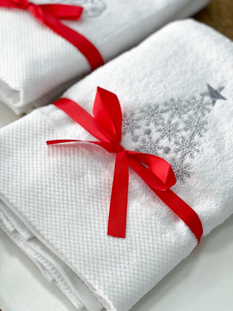 Набір рушників Ялинка 50x90 см білий преміум IDEAL TEXTILE