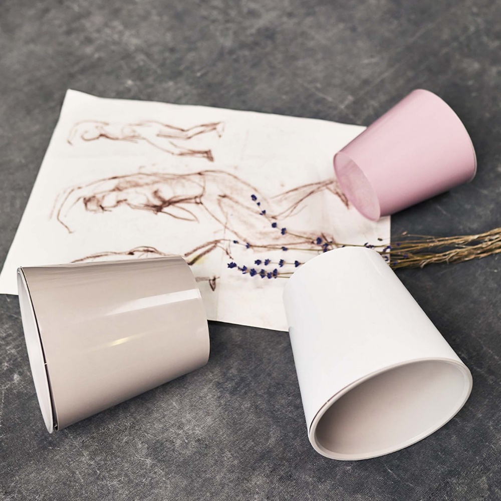 Вазон пластиковий Деко зі вст. 13х12,5 см круглий білий/білий 1,1 л Алеана