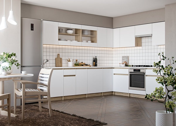 Тумба нижня кутова під мийку МС Сніжана 80х82х49,6 см, білий Грейд