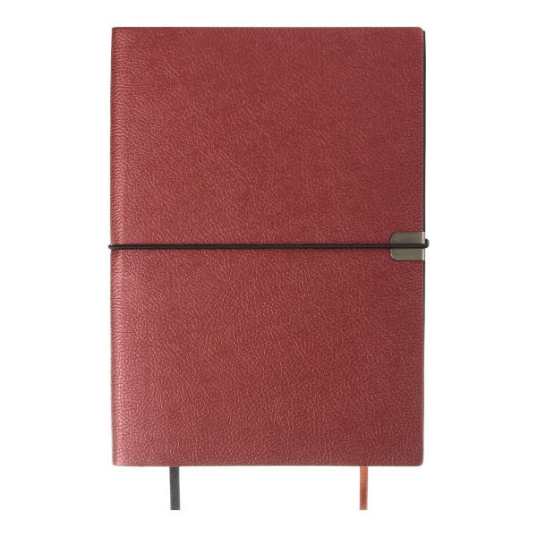 Блокнот недатований Duet 192 арк. клітинка+лінія бордовий Buromax A5