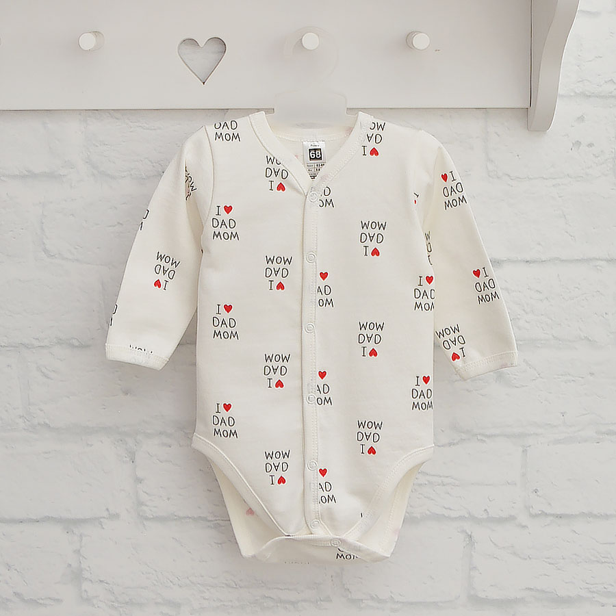 Боді дитяче унісекс Blanka Люблю тата маму р.56-62 бежевий 110864