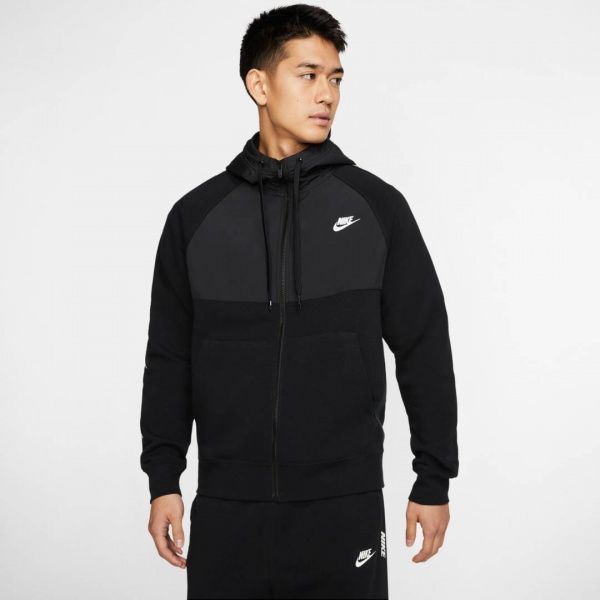 Джемпер Nike M NSW CE HOODIE FZ BB HYBRID CJ4415-010 р. L чорний