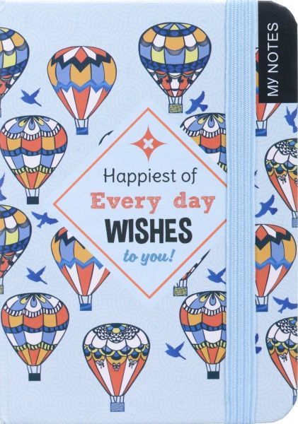 Книга для нотаток Wishes повітряні кулі А6 80 аркушів