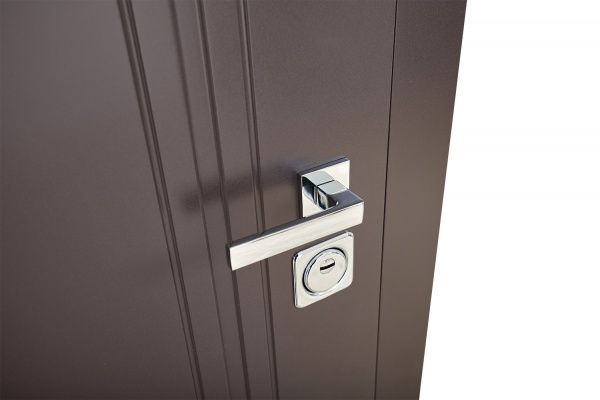 Дверь входная Abwehr КС (518+517) 096L (8019+ДБП) коричневый / дуб полярный 2050x960 мм левая