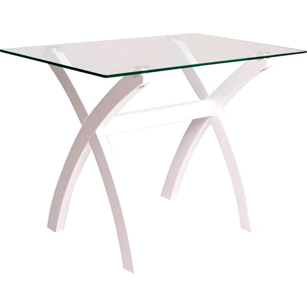 Стол обеденный Х-фактор белый/прозрачный 