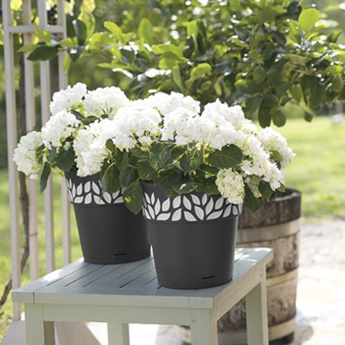 Горщик пластиковий Stefanplast Opera Orfeo круглий 11,8л графіт (94153) 