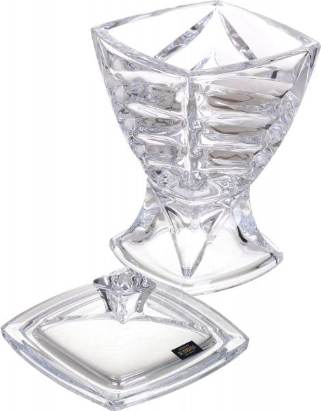 Ваза на ніжці Facet скляна прозора 24,5 см Bohemia