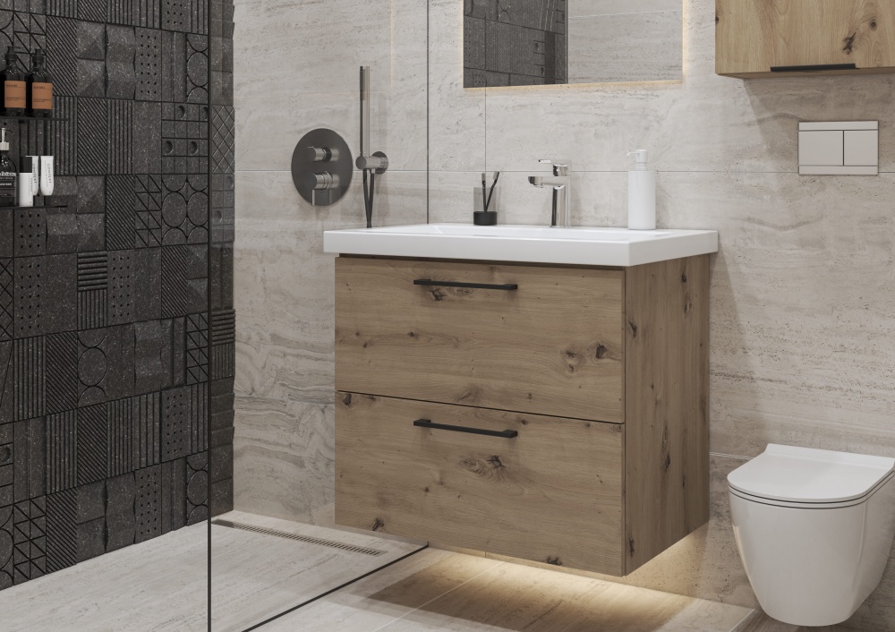 Тумба консольная Грейд Niks дуб артизан под умывальник Como 70