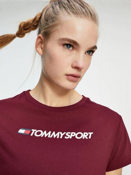 Футболка Tommy Hilfiger Бавовна MIX CHEST LOGO TOP S10S100445-VLP S бордовый