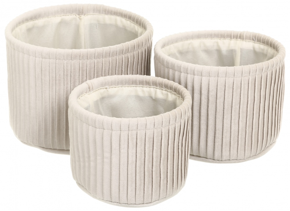 Корзина Velour круглый бежевый 22х16 см