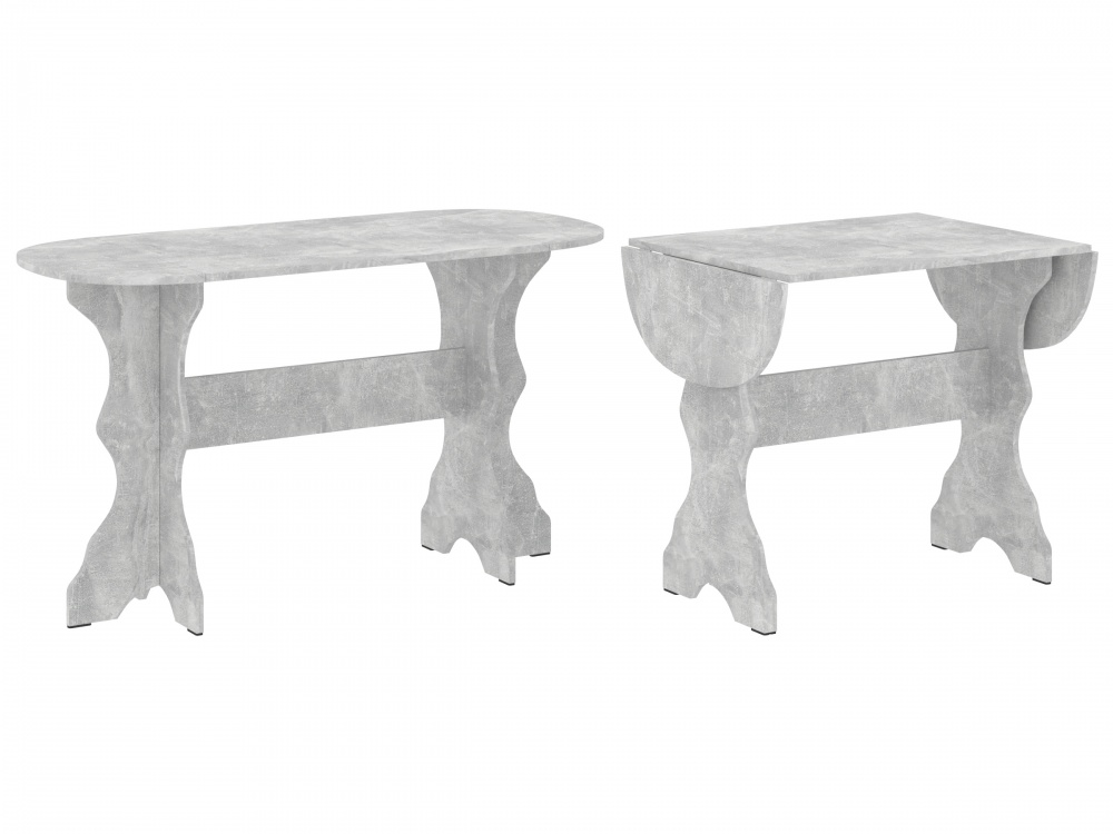 Стол раскладной Пехотин 2 840(1300)x600x750мм бетон/бетон