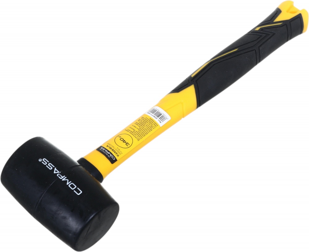 Киянка Compass 340 г черная резина фибергласовая ручка CP-RH0340-BL