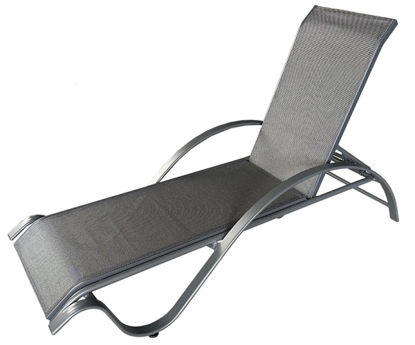 Шезлонг Indigo алюмінієвий сірий 67x194 см