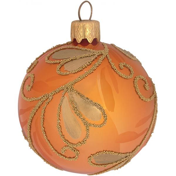 Шарик новогодний 2580-1 оранжевый 60 мм