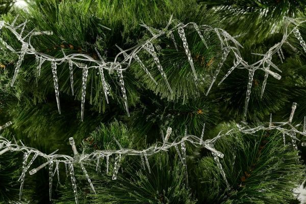 Электрогирлянда линейная внутренняя встроенный светодиод (LED) 30 ламп 1,8м Сосульки синие 