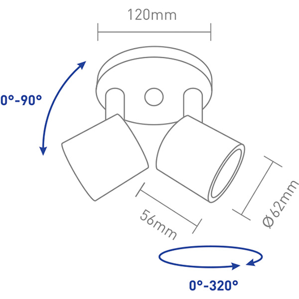Светильник светодиодный Global GSL-02C 4100K 2x8 Вт белый 