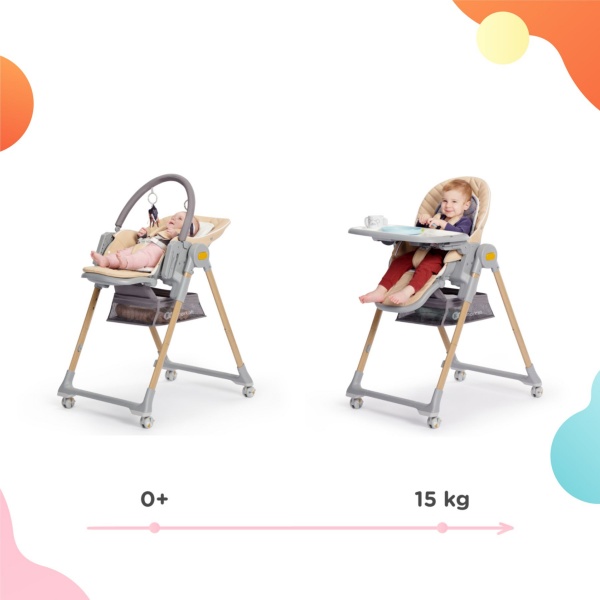 Стульчик для кормления Kinderkraft Lastree Beige Wood (KHLAST00BEGW000)