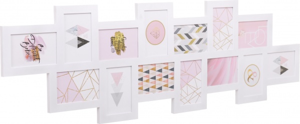 Фотоколлаж Grand 118,1х36х1,8 см 14 фото 10x15 см белый 