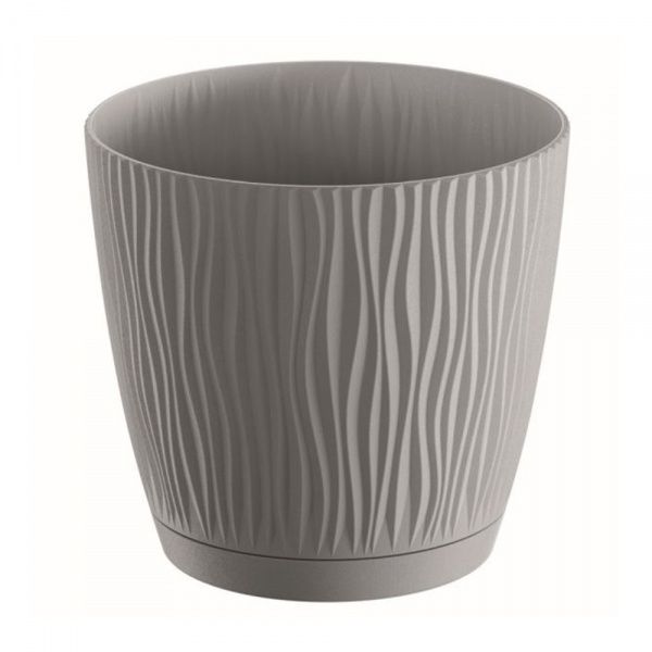 Горщик для квітів Prosperplast SANDY 170 мм з підставкою круглий 4,43л сірий (26774-405) 