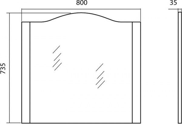 Дзеркало Aqua Rodos Классік New 80 