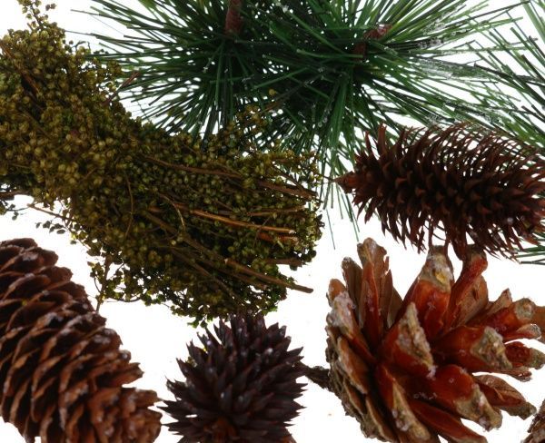 Набор новогодних декораций шишки и хвоя EPI-C37587 