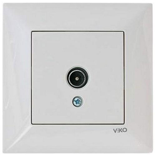 Розетка TV прохідна без заземлення Viko Meridian без шторок без кришки білий 90970060-WH