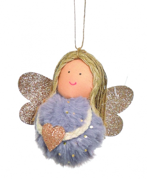 Украшение новогоднее Ангел 9 см серый A-804296